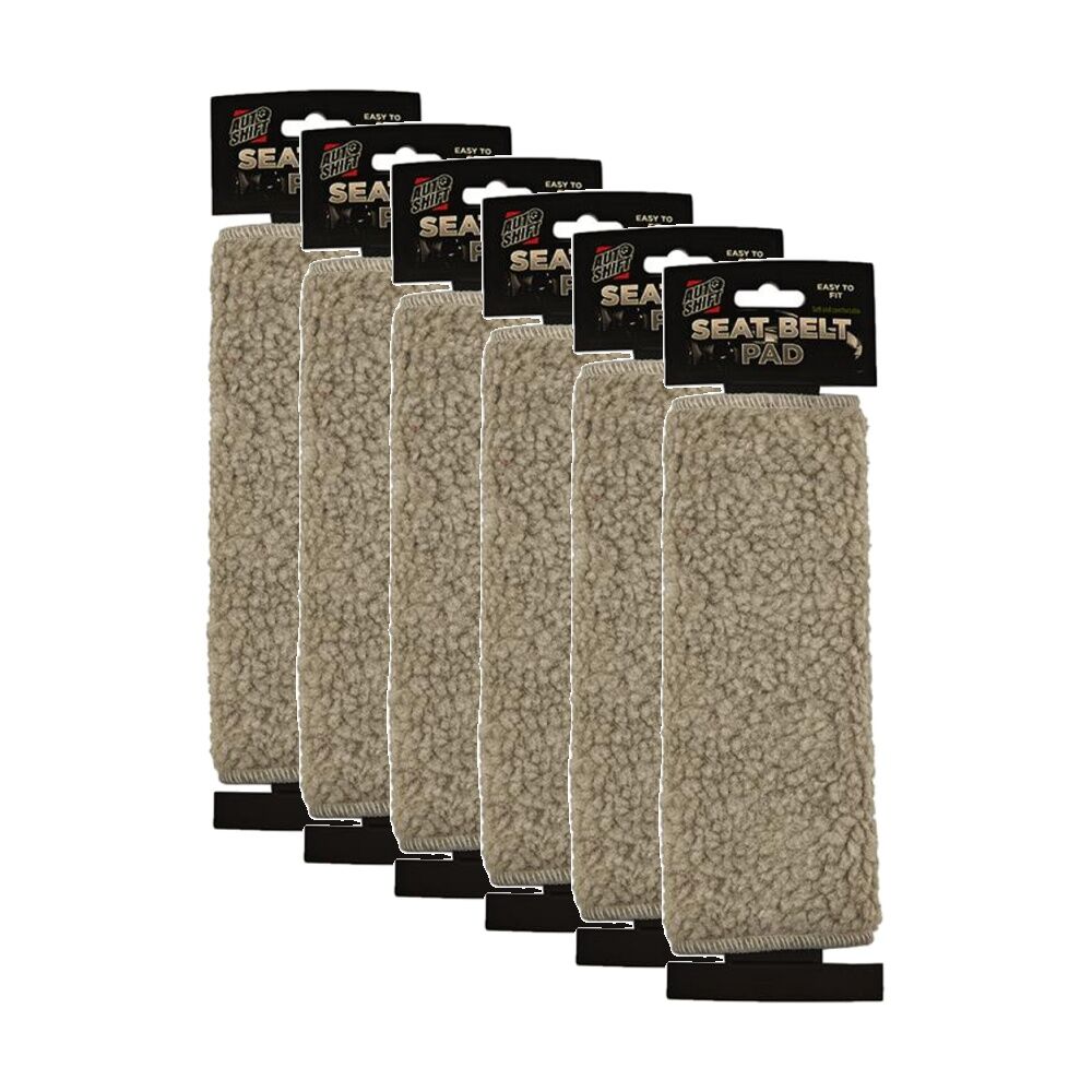 Autoshift Universal Seat Belt Pad Easy to Fit Automotive Accessory 23cm (6 Pack)