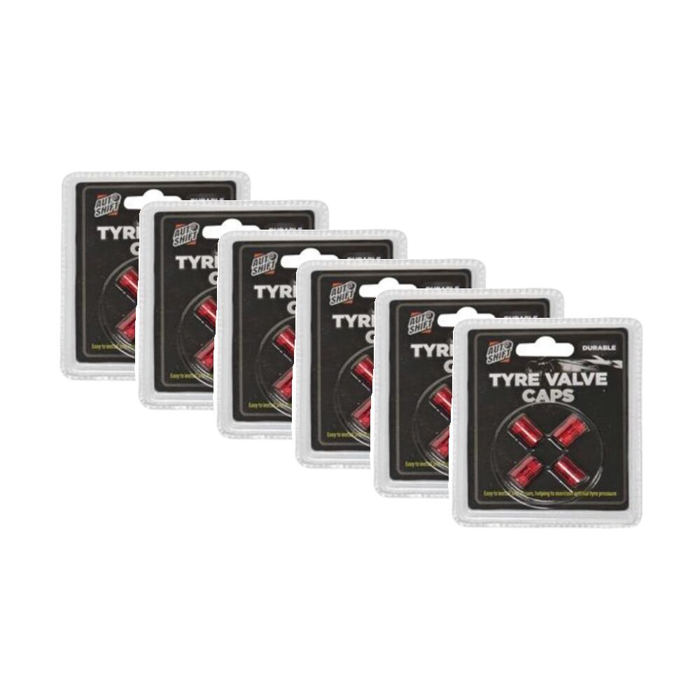 Autoshift 4pc AutoShift Coloured Metal Car Tyre Valve Caps Auto Accessory Assorted (6 Pack)