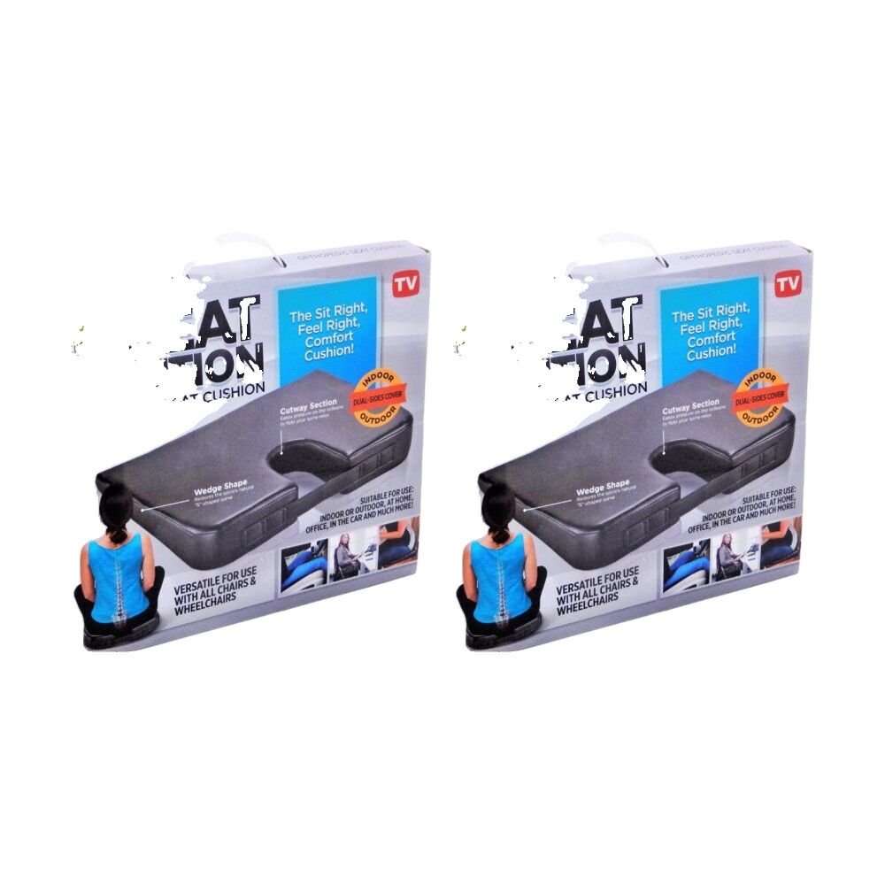 House & Living Seat Solution Orthopedic Cushion for Chairs Indoor/Outdoors (2 Pack)
