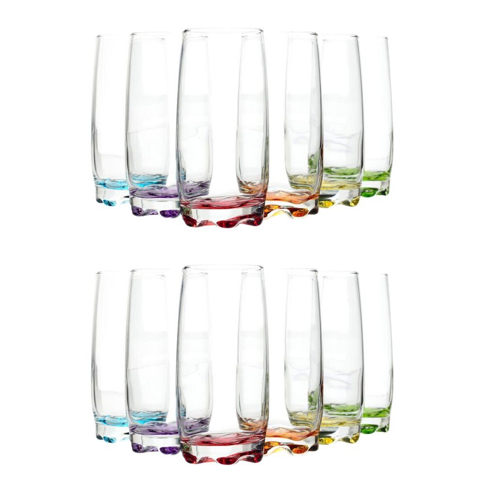 Artcraft 6pc Artcraft Ava Coloured Hi-Ball Drinking Glass Wine & Water Drinkware 390ml (2 Pack)