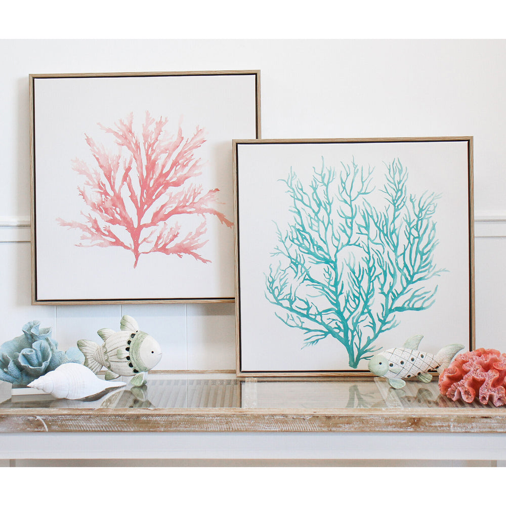 LVD Framed Canvas/Resin 50x50cm Sunset Coral Wall Hanging Art Decorative Display — image 2