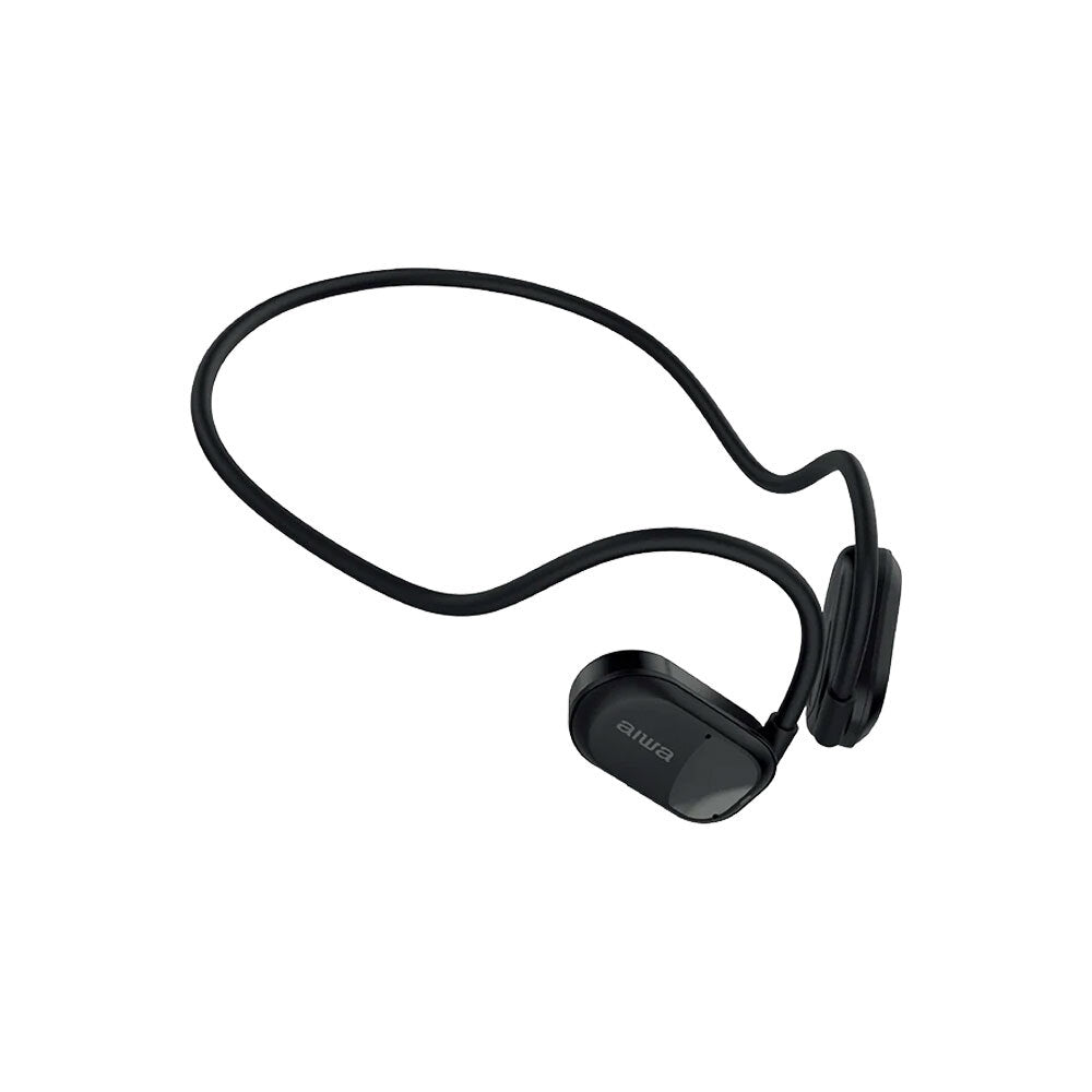 Aiwa Open-Ear Sports Bluetooth Wireless Headphones w/Microphone — Black
