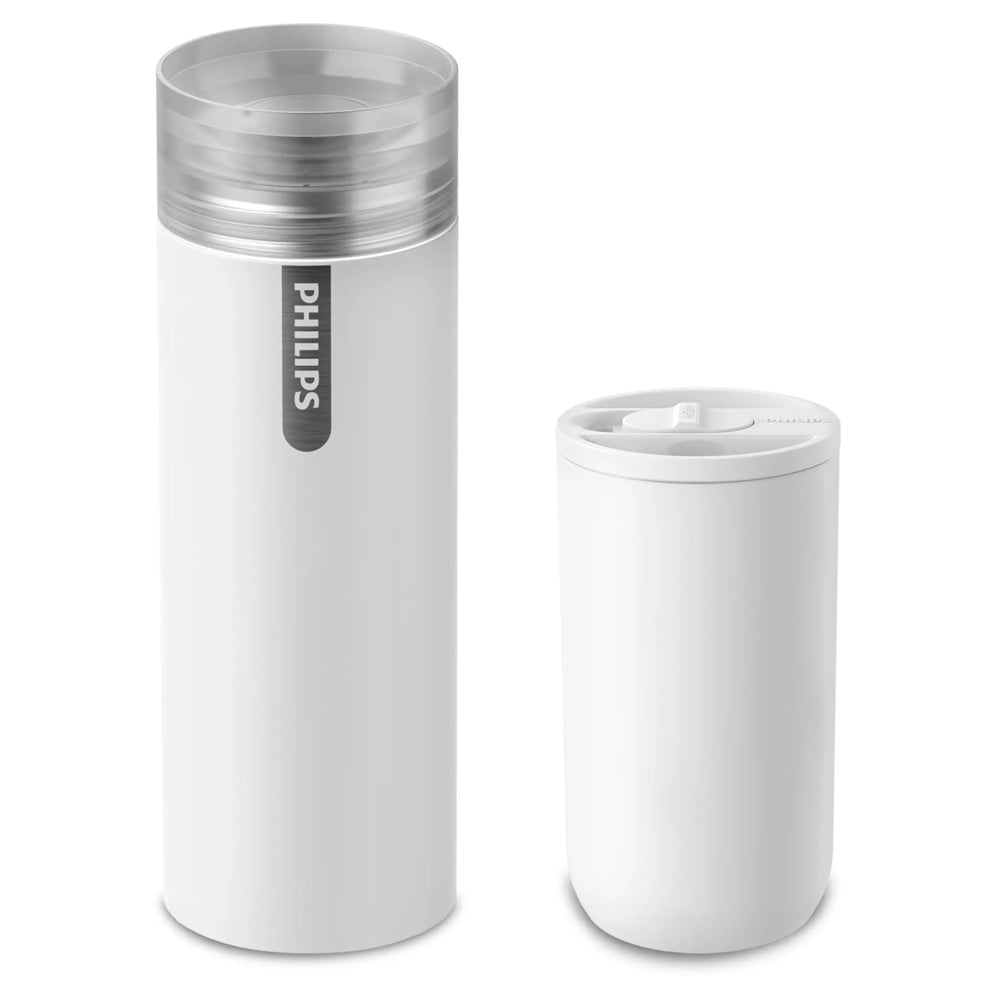 Philips GoZero 2 in 1 Magic 400ml Hydration/Water Bottle w/ 300ml Cup White — image 2