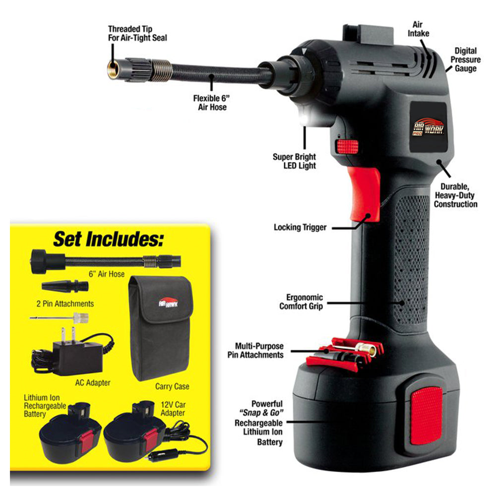 Airwork Pro Air Work Pro Automatic Electric Cordless Portable Tire Inflator Air Compressor — image 3