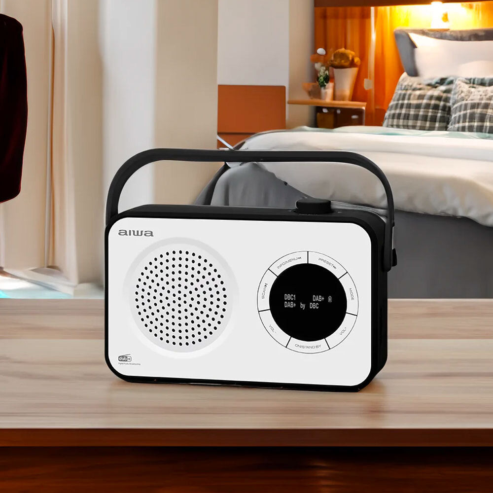 Aiwa Portable DAB/AM/FM/SD/AUX/Bluetooth C Battery Digital Tuning Radio White — image 3