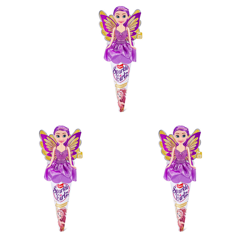 Zuru Sparkle Girlz 10.5 Inch Fairy Doll Kids Imaginative Toy Assorted 3y+ (3 Pack)