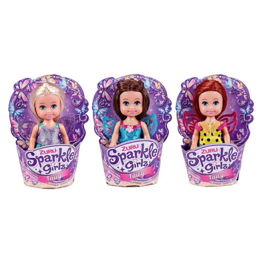 Zuru Sparkle Girlz 4.7'' Fairy Cupcake Doll Toy Kids/Children Play Assort 3+ (3 Pack)