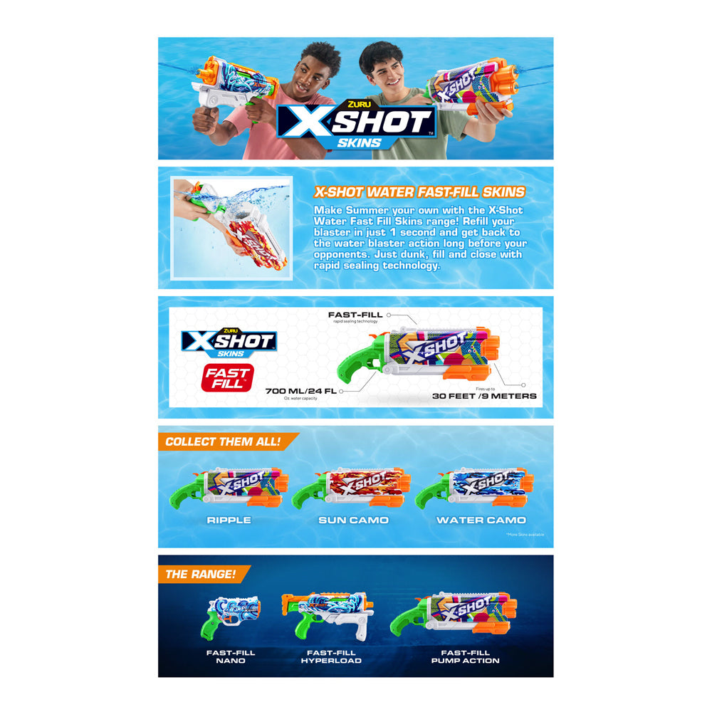 Zuru X-Shot Fast Fill Skins Water Gun Pump Action Kids/Children Toy Assorted 5+ — image 5