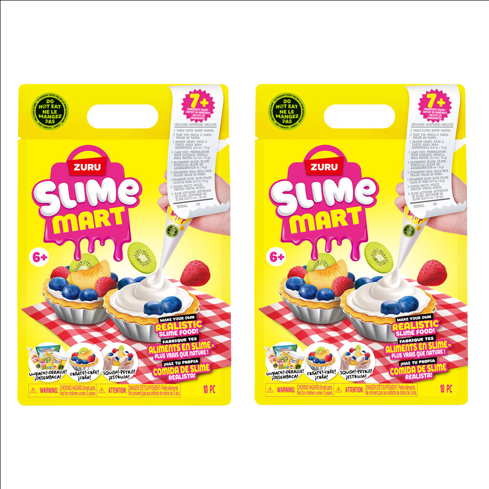 Zuru Slime Mart - Small Shopping Bag Series 1 Fruit Tart Kids Modelling Clay (2 Pack)