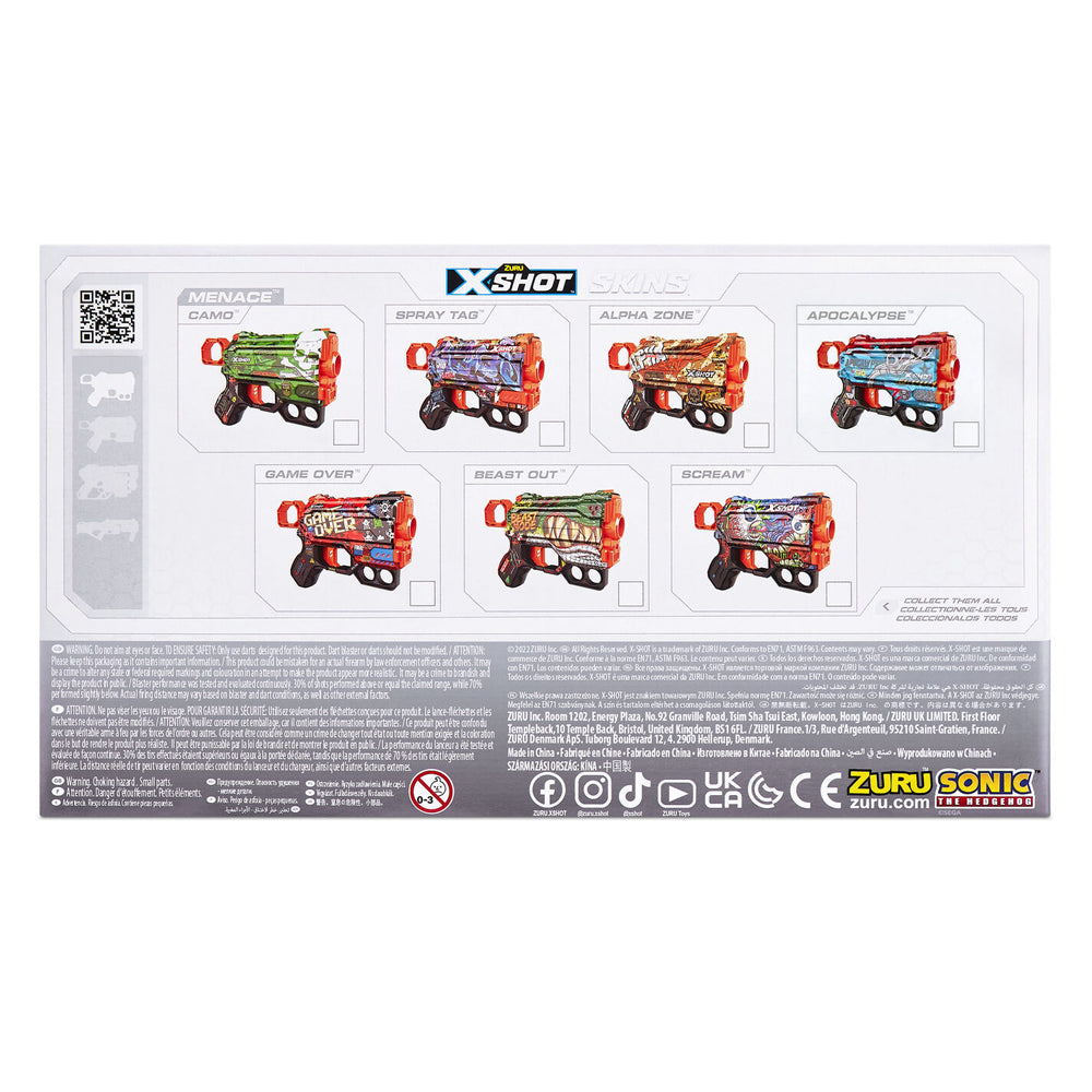 Zuru X-Shot Skins Menace Blaster Toy Gun w/ 8 Darts Assorted Kids/Children 8+ — image 8