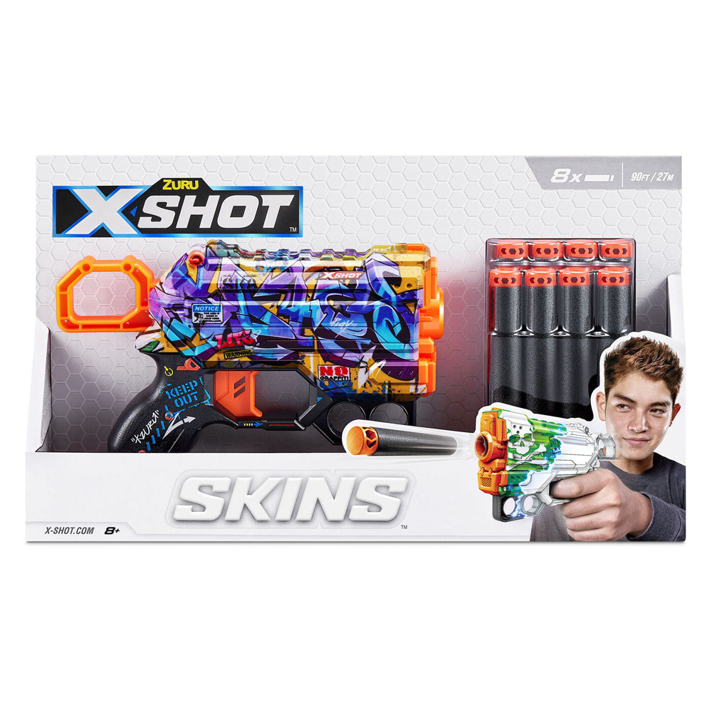 Zuru X-Shot Skins Menace Blaster Toy Gun w/ 8 Darts Assorted Kids/Children 8+ — image 3