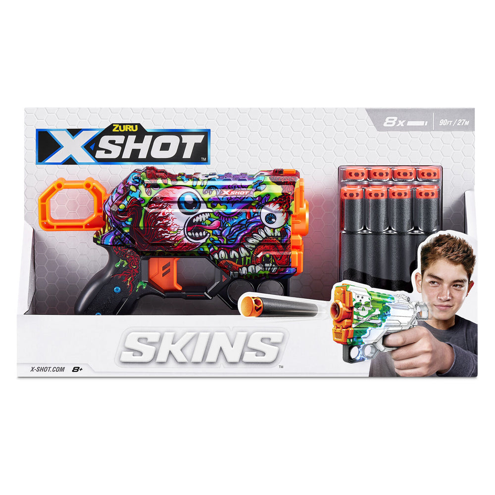 Zuru X-Shot Skins Menace Blaster Toy Gun w/ 8 Darts Assorted Kids/Children 8+ — image 6