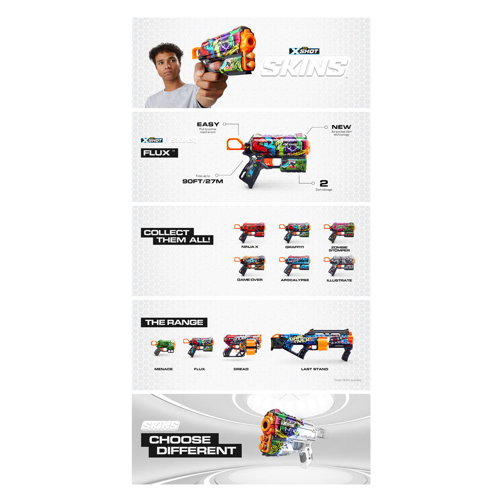 Zuru X-Shot Skins Flux Blaster Gun w/ 8 Darts Kids/Children Toy Assorted 8+ — image 8