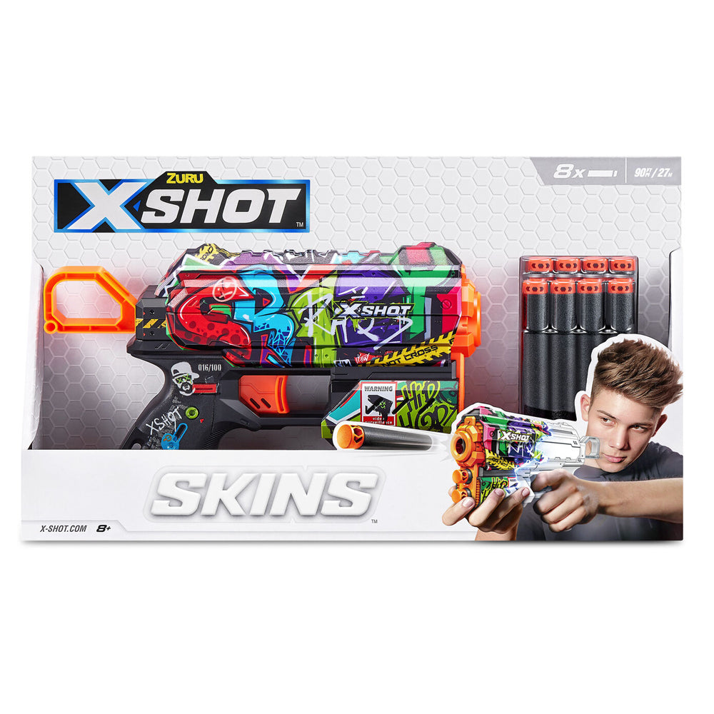 Zuru X-Shot Skins Flux Blaster Gun w/ 8 Darts Kids/Children Toy Assorted 8+