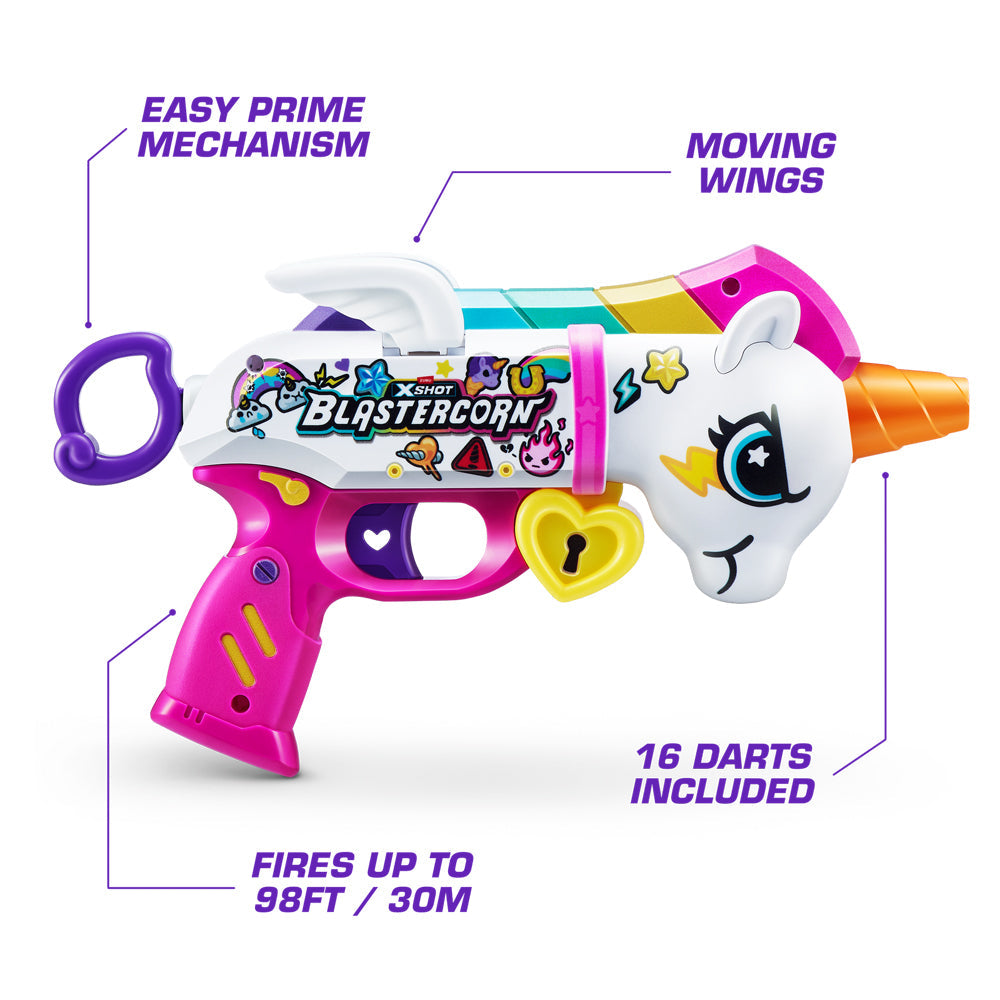 Zuru Xshot Blastercorn w/ 16 Darts Kids/Children Play Unicorn Blaster Toy 8+ — image 2