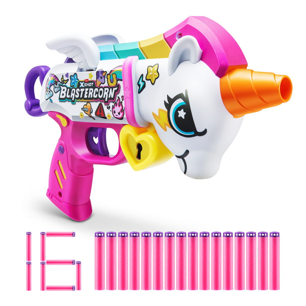 Zuru Xshot Blastercorn w/ 16 Darts Kids/Children Play Unicorn Blaster Toy 8+