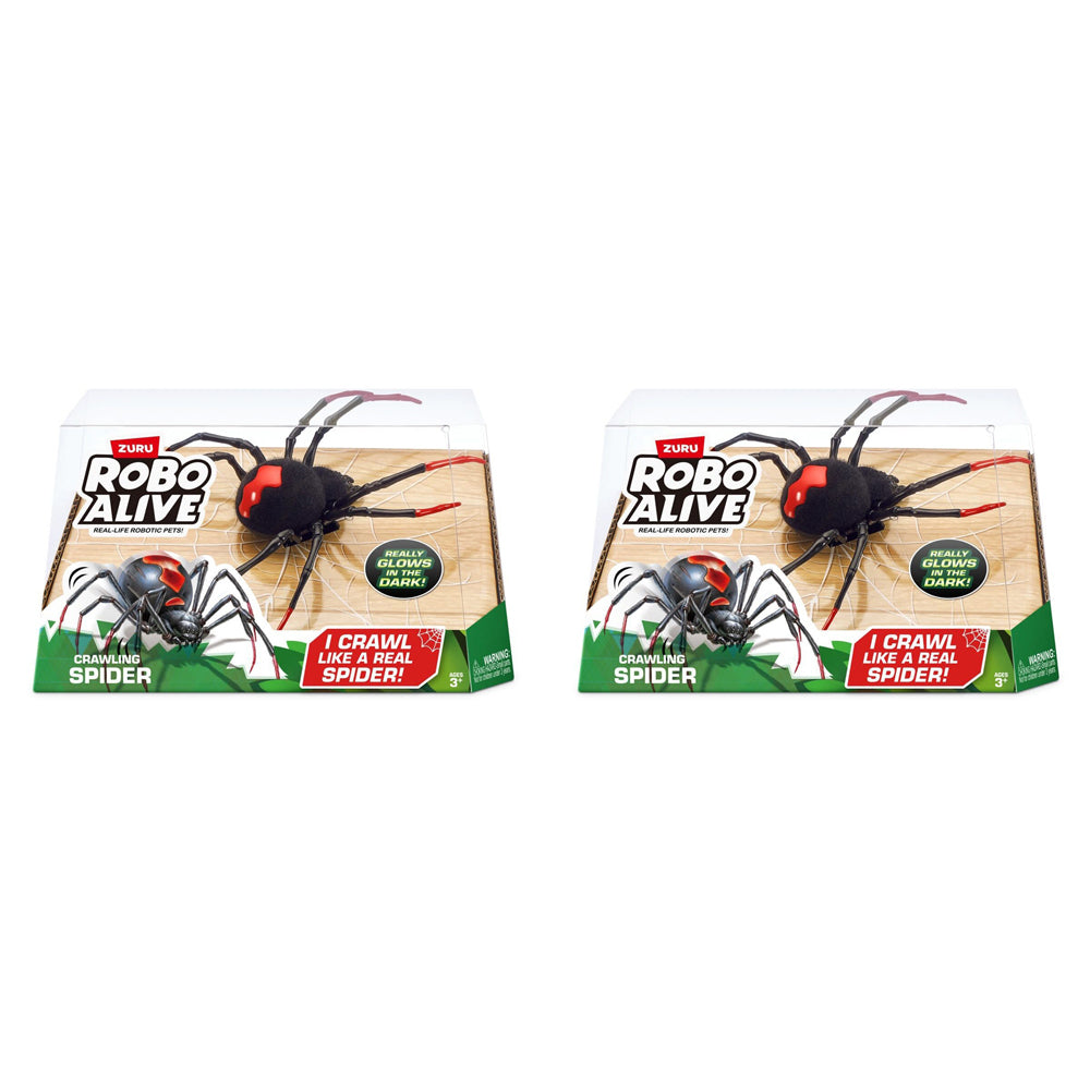 Zuru Robo Alive Robotic Crawling Spider Kids Animal/Insect Prank/Fake Toy 3y+ (2 Pack)