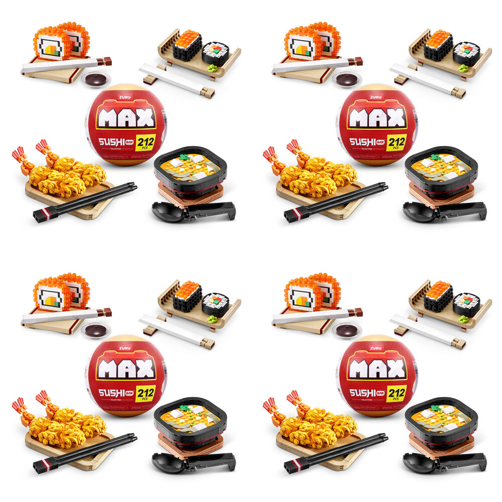 Zuru Max Premium Sushi Bar Brick Building Set Collection Kids/Children 8y+ (4 Pack)
