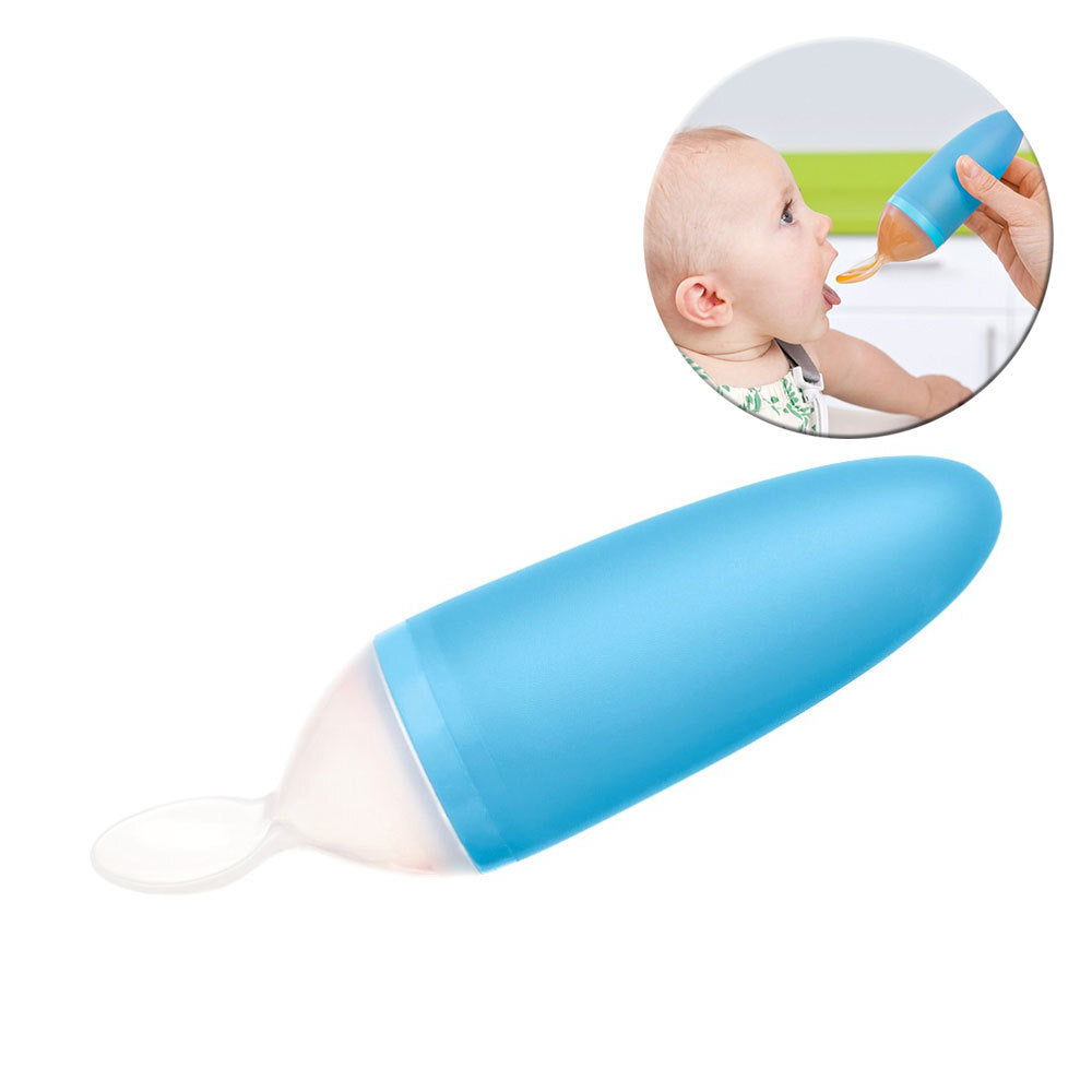 Boon Squirt Blue Silicone Food Feeding Dispensing Spoon/Utensils Baby/Toddler — image 4