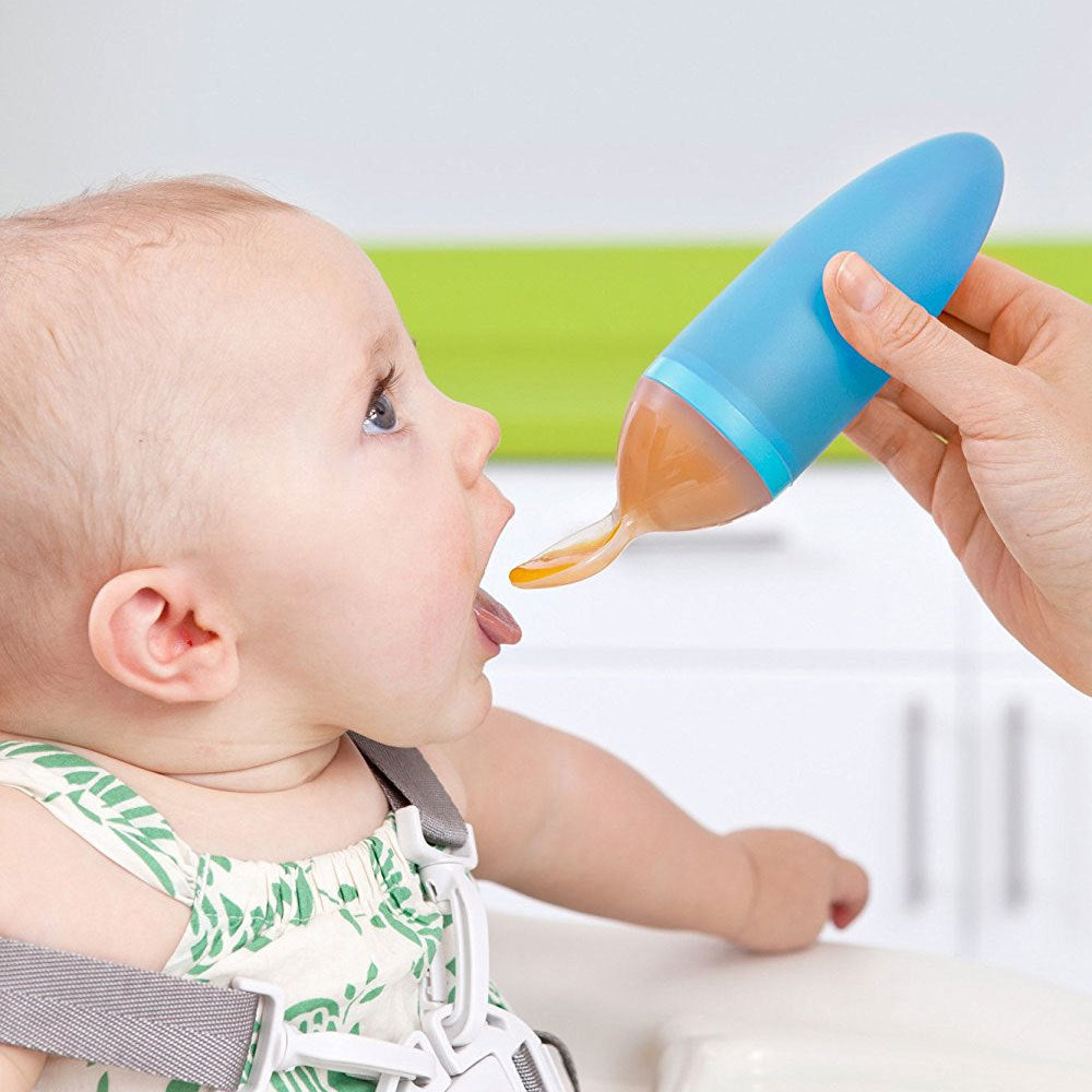 Boon Squirt Blue Silicone Food Feeding Dispensing Spoon/Utensils Baby/Toddler — image 3