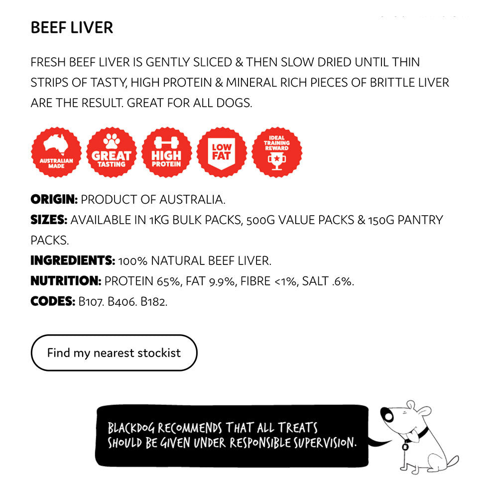 Blackdog Naturally Good Pet/Dog Beef Liver Healthy Treats/Food/Reward — image 2