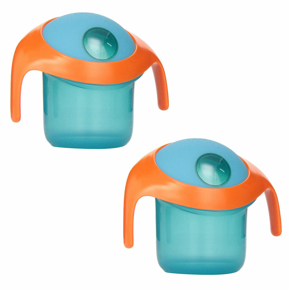 Boon Nosh Baby/Toddler/Kids Feeding Snack Container Food Cup 9m+ w/ Lid Blue (2 Pack)