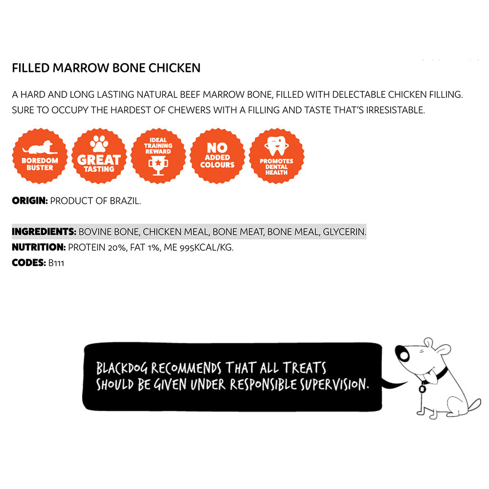 Blackdog Chicken Filled Beef Bone Dog Treat Healthy Food/Snack Training Reward — image 2