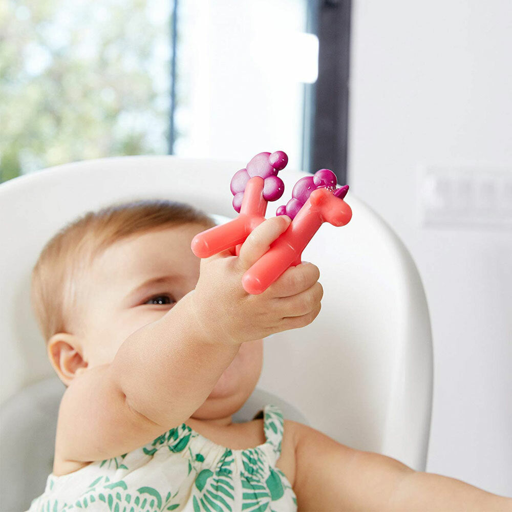 Boon Prance Silicone Teether Baby/Newborn Teething Toy Unicorn 0m+ Pink/Purple — image 5