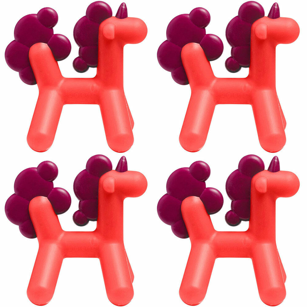 Boon Prance Silicone Teether Baby/Newborn Teething Toy Unicorn 0m+ Pink/PP (4 Pack)
