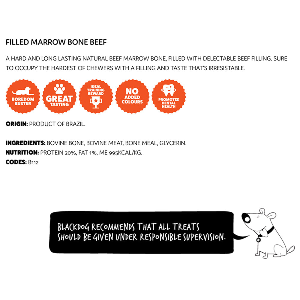 Blackdog Beef Filled Beef Bone Dog Healthy Treat/Food/Meal/Snack Training Reward — image 2