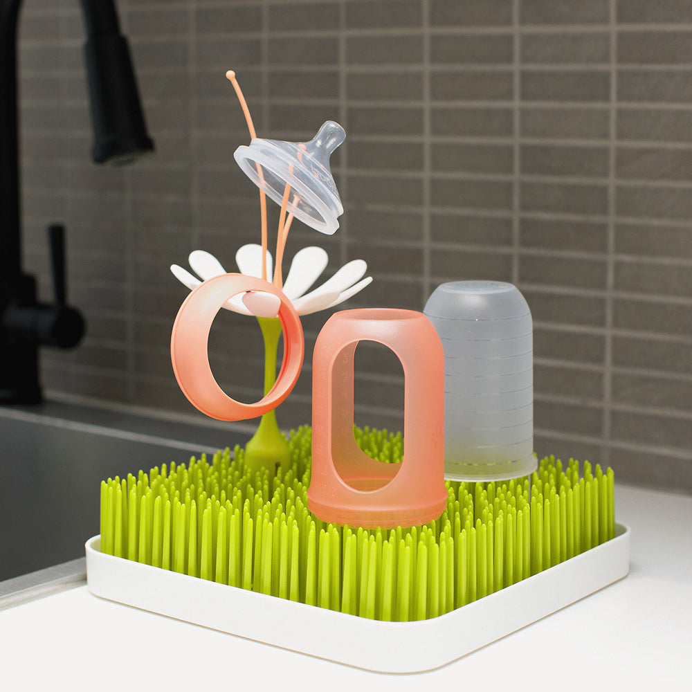 Boon Stem Baby Bottle/Sippy Cup Drying Rack Accessory Stand White Petal 11x23cm — image 3
