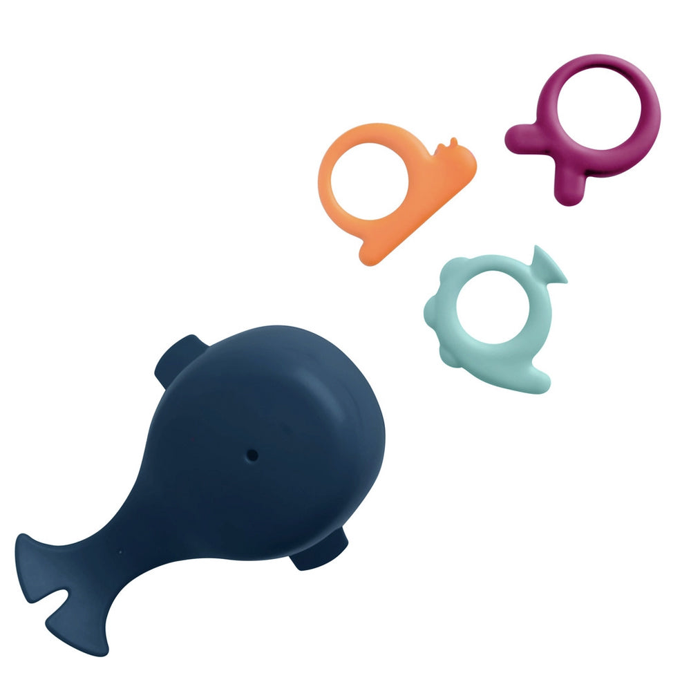 Boon Chomp The Hungry Whale Bath Time Play Toy For Kids/Toddlers 12m+ Navy (4 Pieces) — image 3