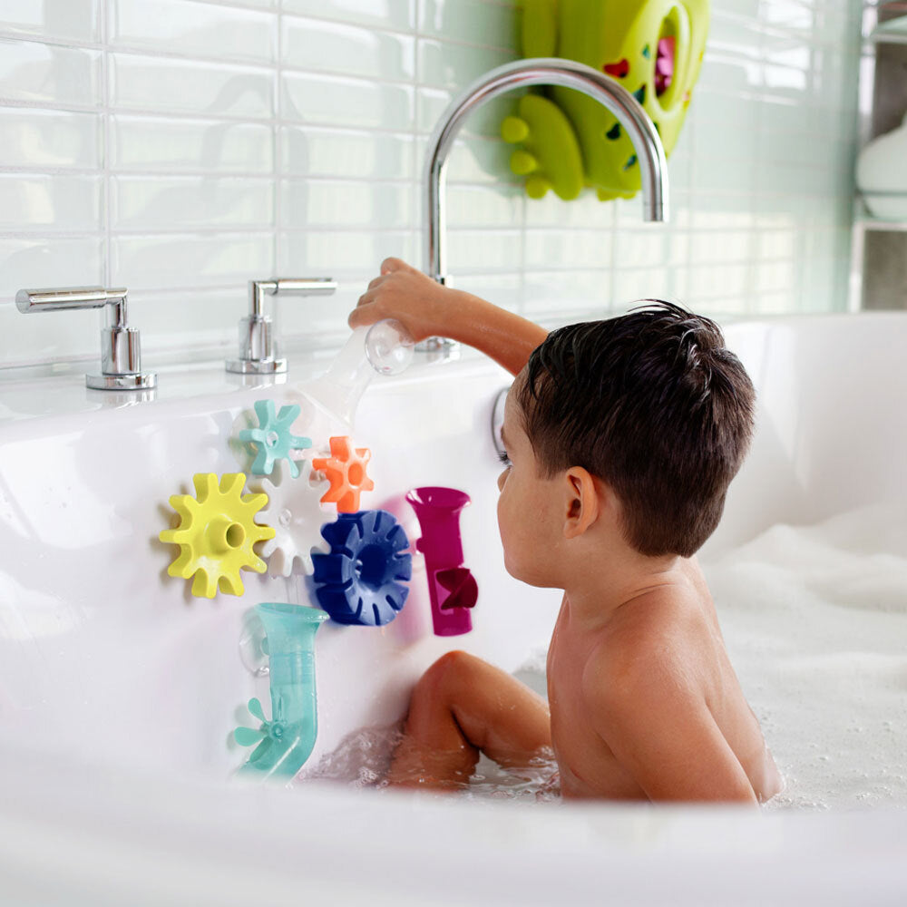 Boon Cogs Water Spinning Gears Suction Bath Toy Baby/Toddler 12m+ Navy/Yellow — image 4