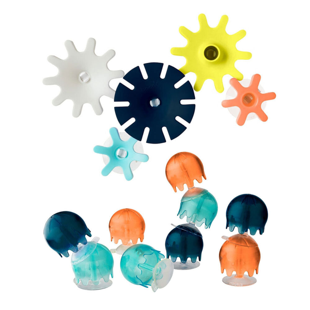 Boon Cogs Water Spinning Gears/Jellies Suction Bath Toys Baby/Toddler 12m+ (2 Pack)