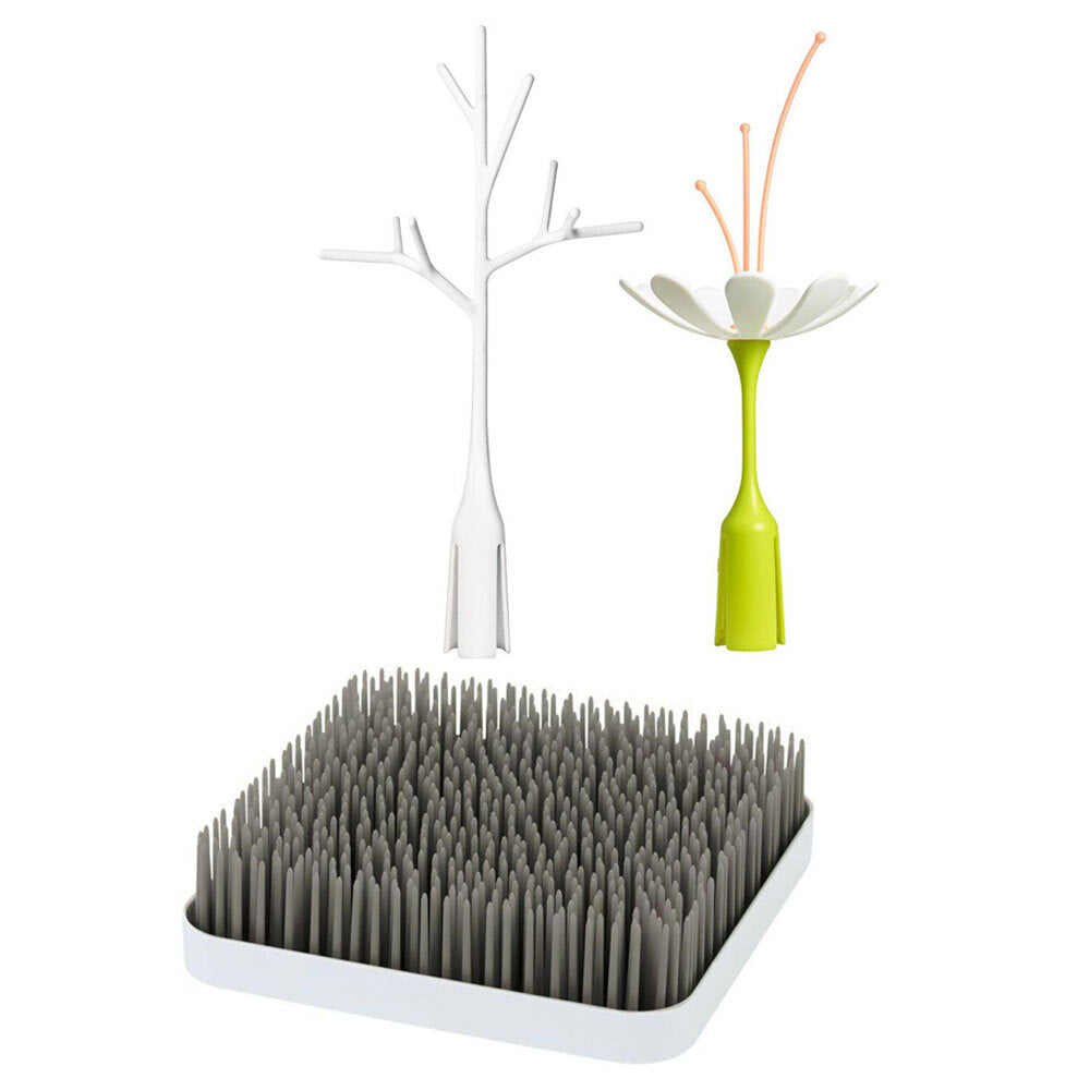 Boon Grass 24cm Countertop Baby Bottle Drying Rack w/2x 27cm Stem/Twig Accessory