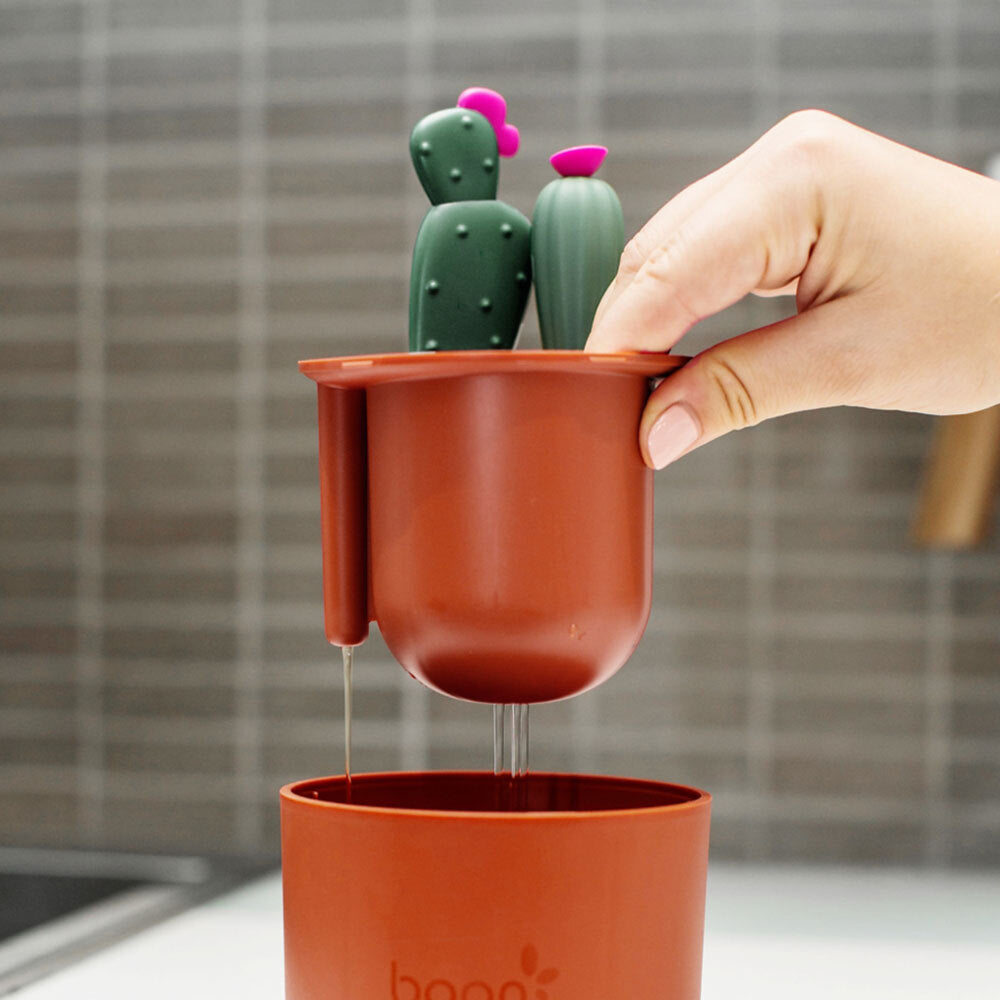 Boon 24cm Cacti Brushes Feeding Baby Nipple/Bottle Cleaning Brush Set Green (4 Pieces) — image 7