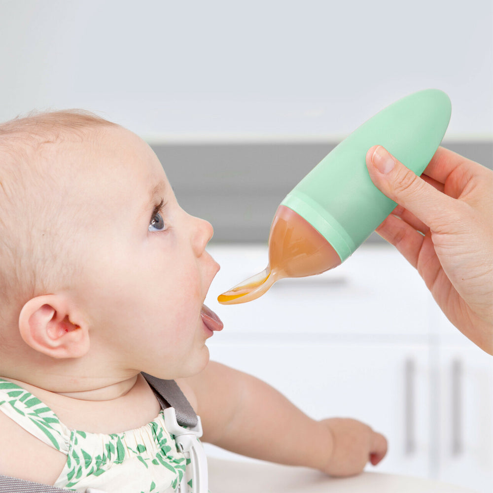 Boon Squirt Baby 90ml Food Dispensing Feeding Spoon Silicone Utensil Mint 4m+ — image 3