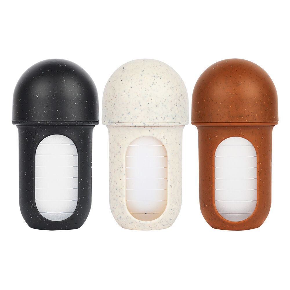 Boon 3PK Boon Nursh Collapsible Silicone Baby Bottle Speckle 237ml 3 Months+ (2 Pack) — image 3