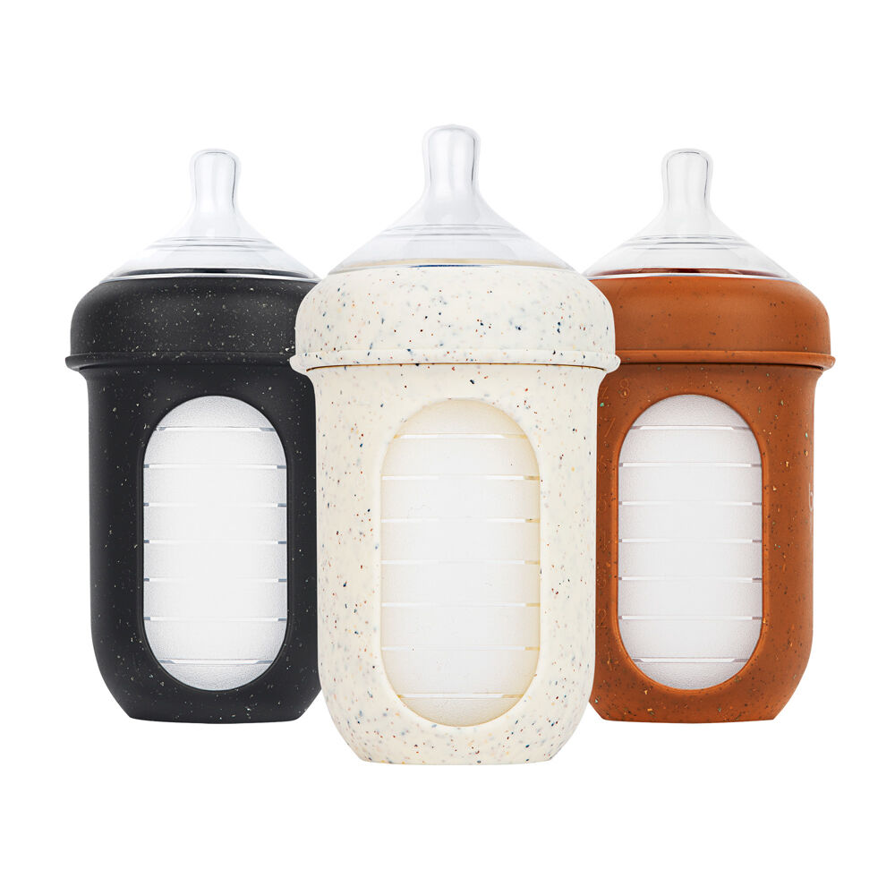 Boon Nursh Collapsible Silicone Baby Bottle Speckle 237ml 3 Months+ (3 Pack) — image 4
