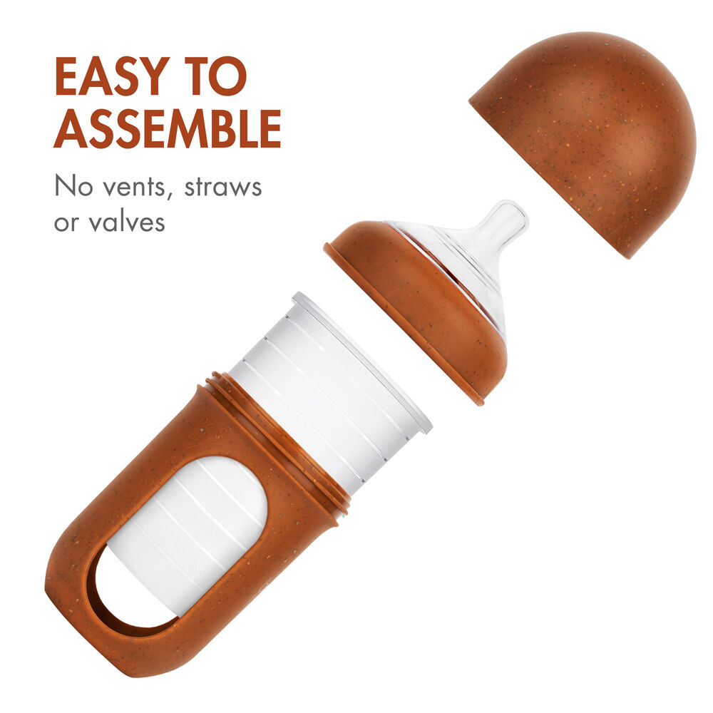 Boon Nursh Collapsible Silicone Baby Bottle Speckle 237ml 3 Months+ (3 Pack) — image 9