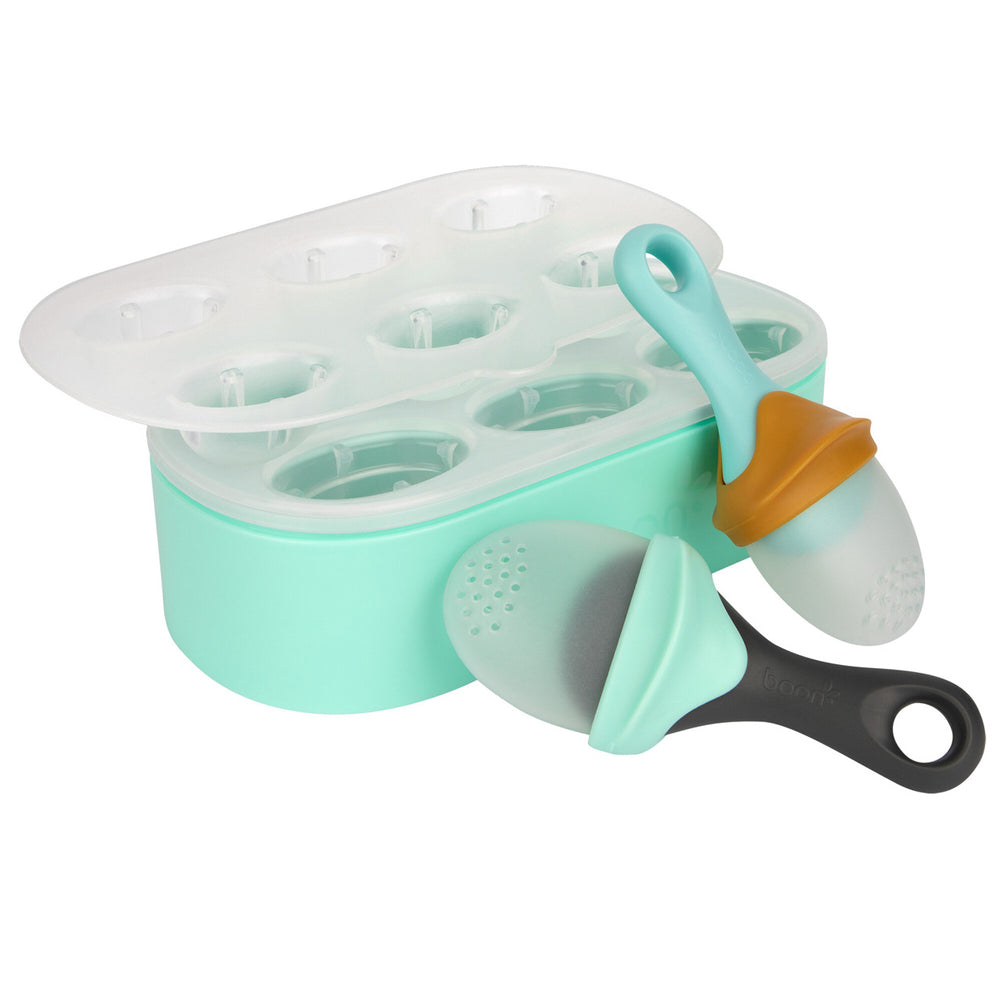 Boon Pulp Silicone Yogurt Mould Popsicle/IcyPole Freezer Tray Feeder Set 6m+ (2 Pieces)