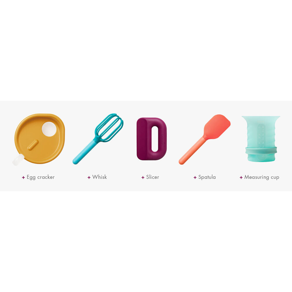 Boon Intro Toddler Food Prep Kid Safe Cooking Utensil Set 3y+ (5 Pieces)