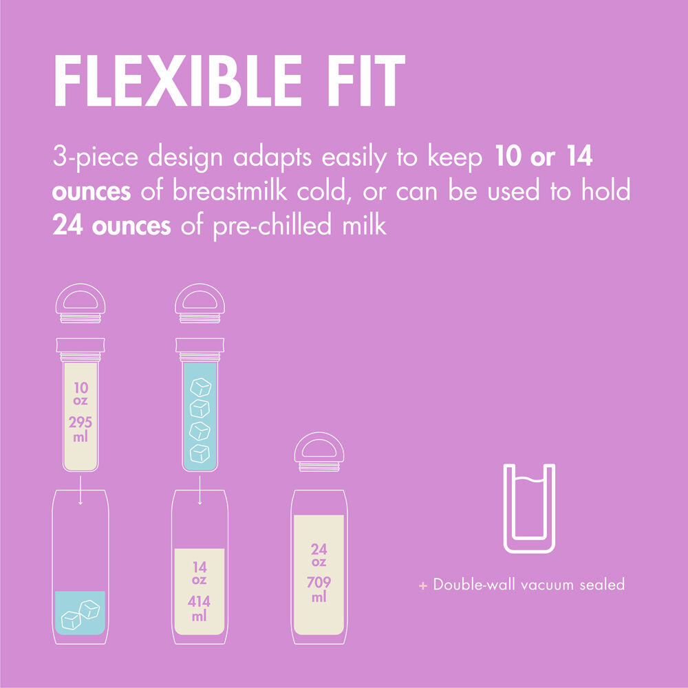 Boon Purple 700ml Frosh Stainless Steel Breast Milk Storage Flask/Container — image 7