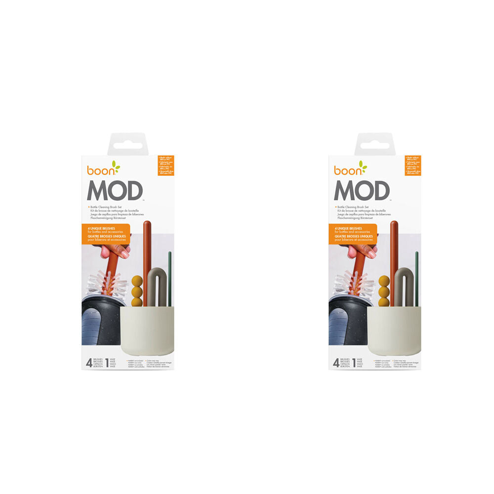 Boon 4pc Boon Mod Baby Bottle Nylon Bristle Cleaning Brush Set (2 Pack)