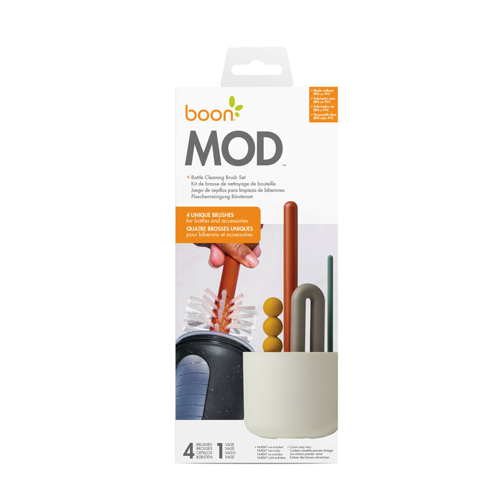 Boon 4pc Boon Mod Baby Bottle Nylon Bristle Cleaning Brush Set (2 Pack) — image 2