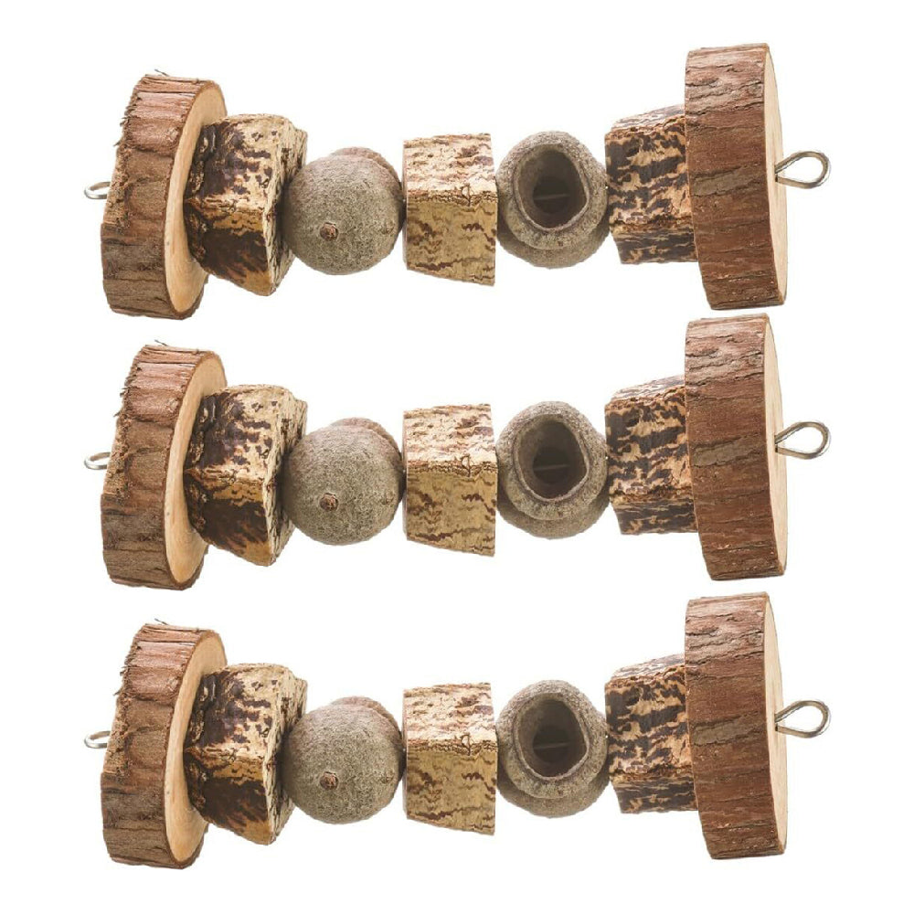 Nature Island 15x6cm Dumbbell Natural Wood Rabbit/Guinea Pigs Pet Cage Toy (3 Pack)