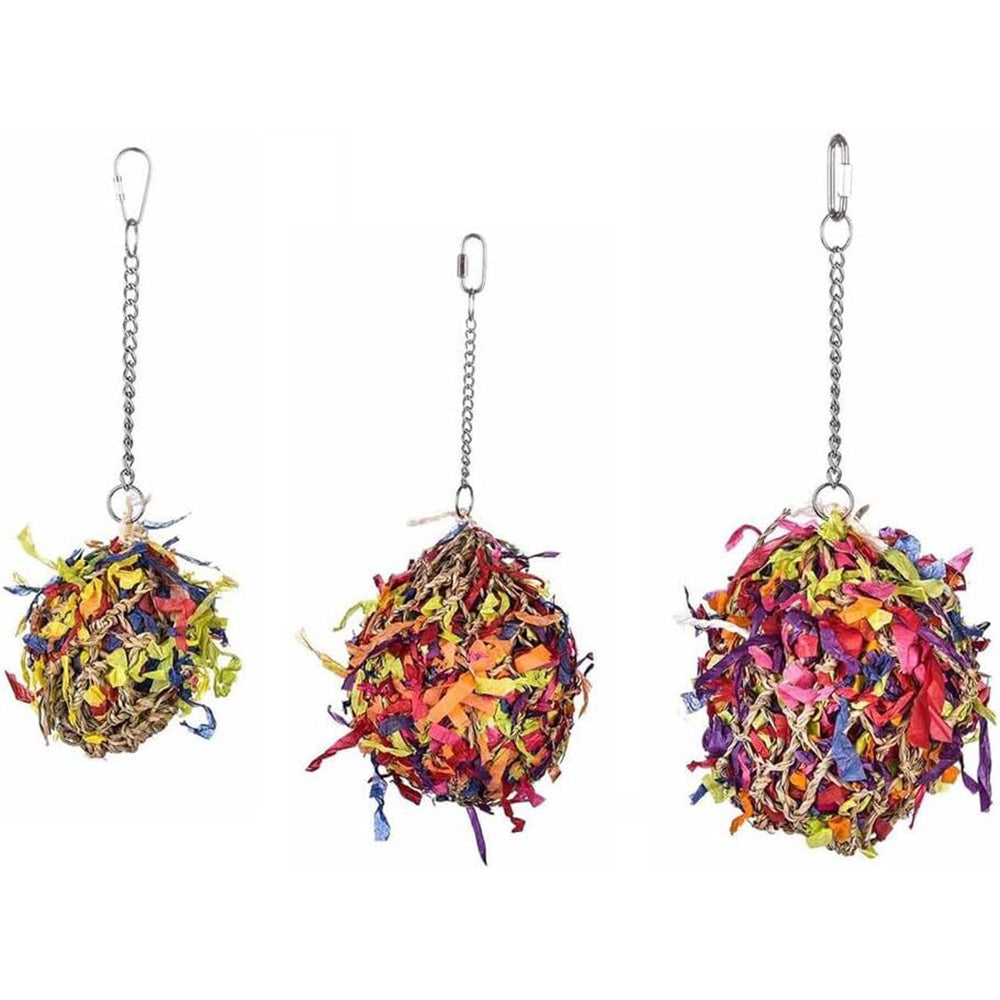 Nature Island Hanging Super Shredding Ball-M Bird Pet Interactive Cage Toy (2 Pack) — image 2