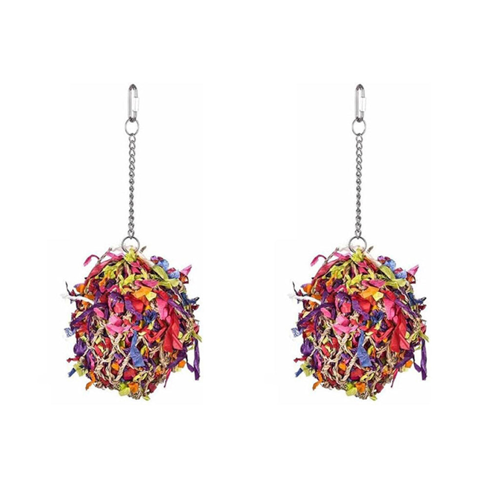 Nature Island Hanging Super Shredding Ball-M Bird Pet Interactive Cage Toy (2 Pack)