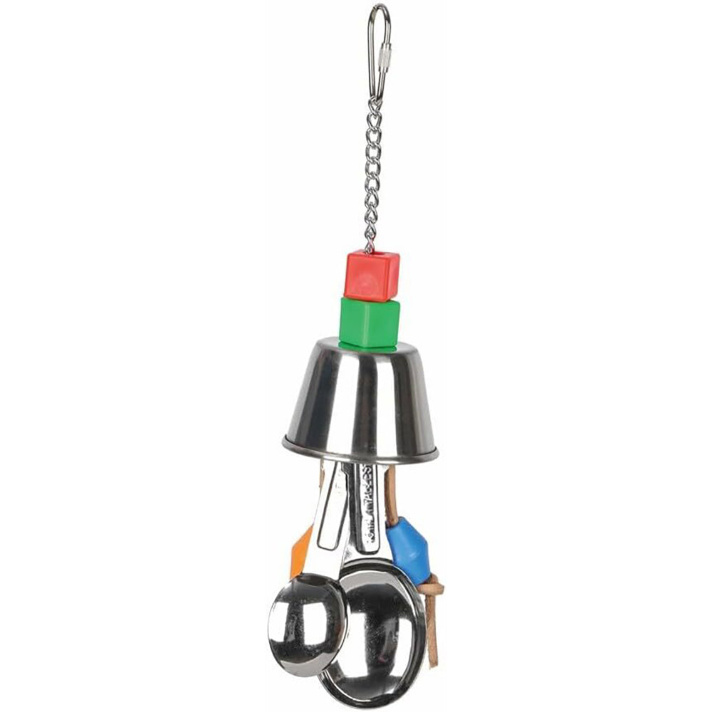 Nature Island Hanging Spoon Bobble Bird Pet Interactive Exercise Fun Cage Toy
