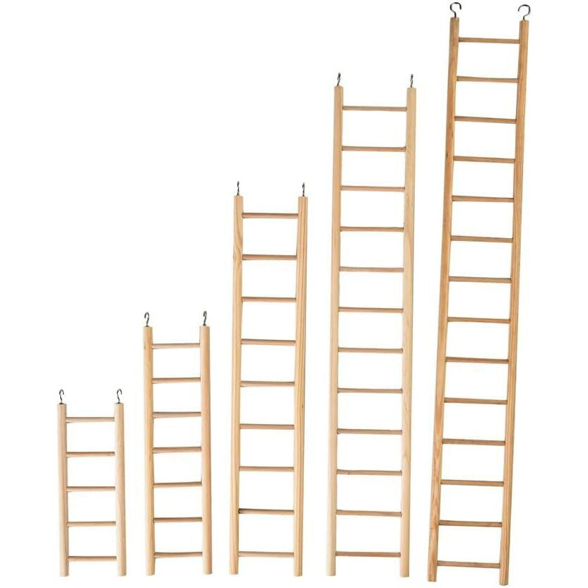 Nature Island 45cm Plain Wooden 9 Step Bird Pet Exercise Climb Fun Toy Ladder (3 Pack) — image 2
